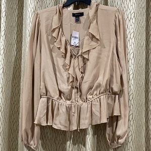 New Forever 21 Nude Color Blouse with Ruffles Sz 3X